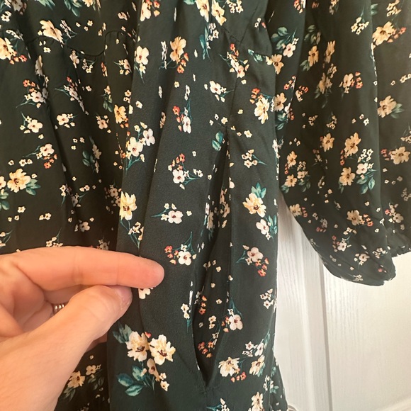 Floral Boho Cottagecore Prairie Tiered Maxi /Midi Swing Dress long sleeve NWT - Picture 4 of 8